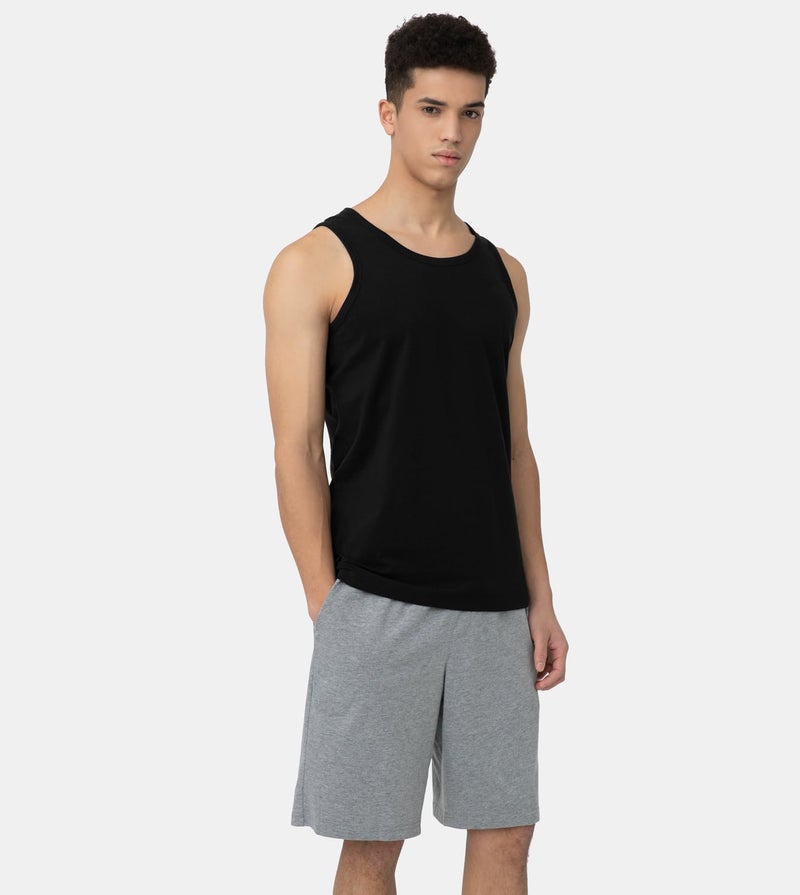 LAPASA Men's 100% Cotton Tank Top Ultra Soft Sleeveless Crewneck Breathable A-Shirts Basic Solid Undershirts Vest 4 Pack M36 X-Large Black - Image 4